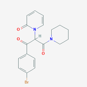 molecular formula C19H19BrN2O3 B11562883 1-(4-bromophenyl)-2-(2-oxopyridin-1(2H)-yl)-3-(piperidin-1-yl)propane-1,3-dione 