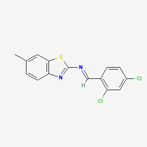 molecular formula C15H10Cl2N2S B11562905 N-[(E)-(2,4-dichlorophenyl)methylidene]-6-methyl-1,3-benzothiazol-2-amine 