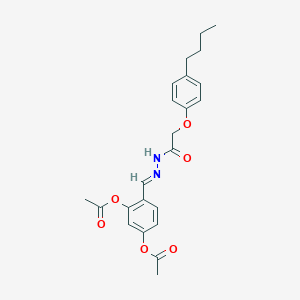 5-(Acetyloxy)-2-[(E)-{[2-(4-butylphenoxy)acetamido]imino}methyl]phenyl acetate