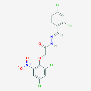 molecular formula C15H9Cl4N3O4 B11562916 2-(2,4-dichloro-6-nitrophenoxy)-N'-[(E)-(2,4-dichlorophenyl)methylidene]acetohydrazide 