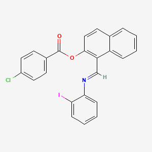 molecular formula C24H15ClINO2 B11562923 [1-[(2-iodophenyl)iminomethyl]naphthalen-2-yl] 4-chlorobenzoate 