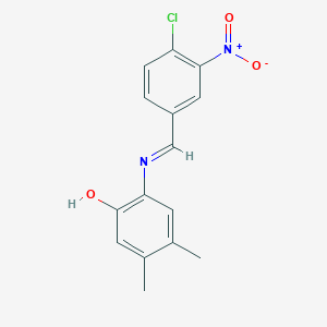 molecular formula C15H13ClN2O3 B11562927 2-{[(E)-(4-chloro-3-nitrophenyl)methylidene]amino}-4,5-dimethylphenol 