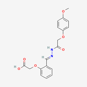 {2-[(E)-{2-[(4-methoxyphenoxy)acetyl]hydrazinylidene}methyl]phenoxy}acetic acid