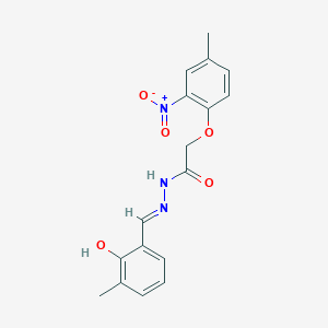 molecular formula C17H17N3O5 B11562932 N'-[(E)-(2-hydroxy-3-methylphenyl)methylidene]-2-(4-methyl-2-nitrophenoxy)acetohydrazide 