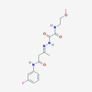 (3E)-N-(3-iodophenyl)-3-(2-{[(2-methoxyethyl)amino](oxo)acetyl}hydrazinylidene)butanamide