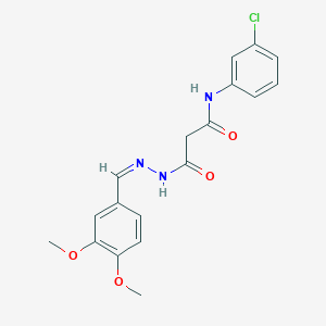 molecular formula C18H18ClN3O4 B11562948 N-(3-chlorophenyl)-3-[(2Z)-2-(3,4-dimethoxybenzylidene)hydrazino]-3-oxopropanamide 