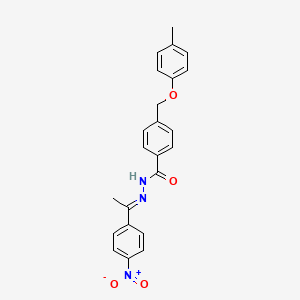 molecular formula C23H21N3O4 B11562962 4-[(4-methylphenoxy)methyl]-N'-[(1E)-1-(4-nitrophenyl)ethylidene]benzohydrazide 