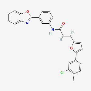 (2E)-N-[3-(1,3-benzoxazol-2-yl)phenyl]-3-[5-(3-chloro-4-methylphenyl)furan-2-yl]prop-2-enamide