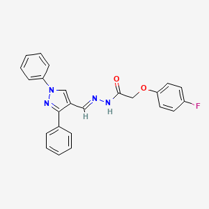 molecular formula C24H19FN4O2 B11562975 N'-[(E)-(1,3-diphenyl-1H-pyrazol-4-yl)methylidene]-2-(4-fluorophenoxy)acetohydrazide 