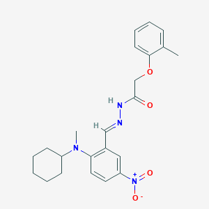 N'-[(E)-{2-[cyclohexyl(methyl)amino]-5-nitrophenyl}methylidene]-2-(2-methylphenoxy)acetohydrazide