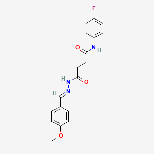 N-(4-fluorophenyl)-4-[(2E)-2-(4-methoxybenzylidene)hydrazinyl]-4-oxobutanamide