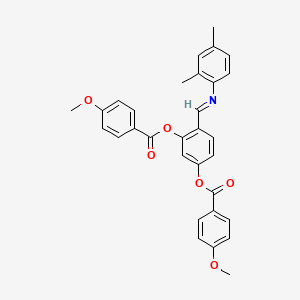 4-{(E)-[(2,4-dimethylphenyl)imino]methyl}benzene-1,3-diyl bis(4-methoxybenzoate)