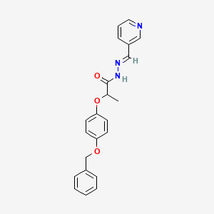 molecular formula C22H21N3O3 B11563050 2-[4-(benzyloxy)phenoxy]-N'-[(E)-pyridin-3-ylmethylidene]propanehydrazide 