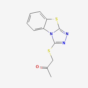 molecular formula C11H9N3OS2 B11563057 1-([1,2,4]Triazolo[3,4-b][1,3]benzothiazol-3-ylsulfanyl)acetone 