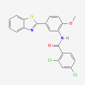 molecular formula C21H14Cl2N2O2S B11563060 N-[5-(1,3-benzothiazol-2-yl)-2-methoxyphenyl]-2,4-dichlorobenzamide 