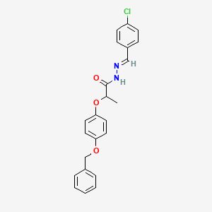 molecular formula C23H21ClN2O3 B11563064 2-[4-(benzyloxy)phenoxy]-N'-[(E)-(4-chlorophenyl)methylidene]propanehydrazide 