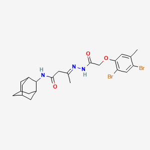 (3E)-N-(Adamantan-2-YL)-3-{[(2,4-dibromo-5-methylphenoxy)acetyl]hydrazono}butanamide