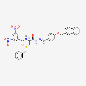 N-[2-(Benzylsulfanyl)-1-{N'-[(E)-{4-[(naphthalen-2-YL)methoxy]phenyl}methylidene]hydrazinecarbonyl}ethyl]-3,5-dinitrobenzamide