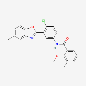 N-[4-chloro-3-(5,7-dimethyl-1,3-benzoxazol-2-yl)phenyl]-2-methoxy-3-methylbenzamide