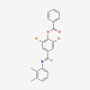 molecular formula C22H17Br2NO2 B11563107 2,6-Dibromo-4-[(E)-[(2,3-dimethylphenyl)imino]methyl]phenyl benzoate 