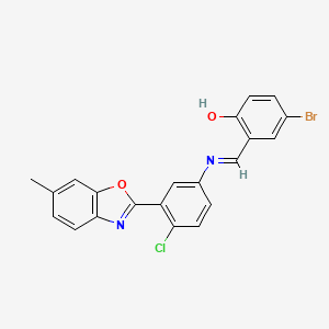 4-bromo-2-[(Z)-{[4-chloro-3-(6-methyl-1,3-benzoxazol-2-yl)phenyl]imino}methyl]phenol