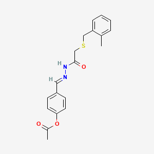 4-[(E)-(2-{[(2-methylbenzyl)sulfanyl]acetyl}hydrazinylidene)methyl]phenyl acetate