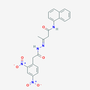 (3E)-3-{2-[(2,4-dinitrophenyl)acetyl]hydrazinylidene}-N-(naphthalen-1-yl)butanamide