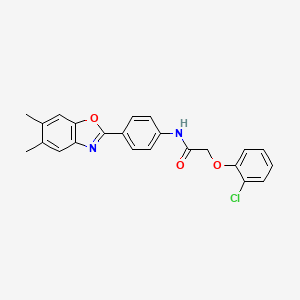 2-(2-chlorophenoxy)-N-[4-(5,6-dimethyl-1,3-benzoxazol-2-yl)phenyl]acetamide