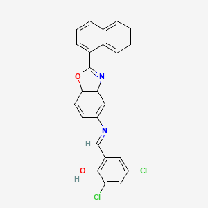 2,4-dichloro-6-[(E)-{[2-(naphthalen-1-yl)-1,3-benzoxazol-5-yl]imino}methyl]phenol