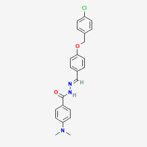 molecular formula C23H22ClN3O2 B11563183 N'-[(E)-{4-[(4-chlorobenzyl)oxy]phenyl}methylidene]-4-(dimethylamino)benzohydrazide 