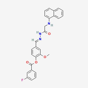 2-Methoxy-4-[(E)-({2-[(naphthalen-1-YL)amino]acetamido}imino)methyl]phenyl 3-fluorobenzoate