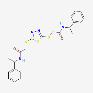 2,2'-(1,3,4-thiadiazole-2,5-diyldisulfanediyl)bis[N-(1-phenylethyl)acetamide]