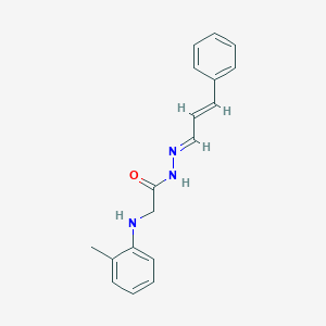 molecular formula C18H19N3O B11563196 2-[(2-methylphenyl)amino]-N'-[(1E,2E)-3-phenylprop-2-en-1-ylidene]acetohydrazide (non-preferred name) 