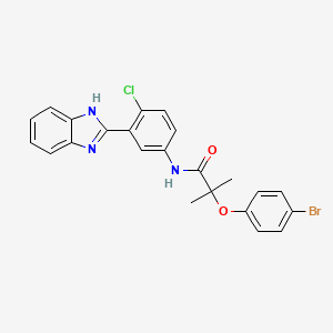 molecular formula C23H19BrClN3O2 B11563216 N-[3-(1H-benzimidazol-2-yl)-4-chlorophenyl]-2-(4-bromophenoxy)-2-methylpropanamide 