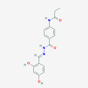 molecular formula C17H17N3O4 B11563227 N-(4-{[(2E)-2-(2,4-dihydroxybenzylidene)hydrazinyl]carbonyl}phenyl)propanamide 