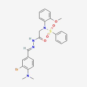 molecular formula C24H25BrN4O4S B11563233 N-({N'-[(E)-[3-Bromo-4-(dimethylamino)phenyl]methylidene]hydrazinecarbonyl}methyl)-N-(2-methoxyphenyl)benzenesulfonamide 