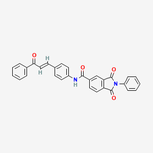 molecular formula C30H20N2O4 B11563242 1,3-dioxo-N-{4-[(1E)-3-oxo-3-phenylprop-1-en-1-yl]phenyl}-2-phenyl-2,3-dihydro-1H-isoindole-5-carboxamide 