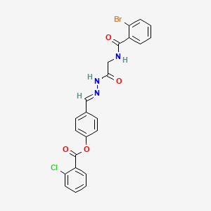 4-[(E)-({2-[(2-Bromophenyl)formamido]acetamido}imino)methyl]phenyl 2-chlorobenzoate