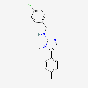 molecular formula C18H18ClN3 B11563274 N-(4-chlorobenzyl)-1-methyl-5-(4-methylphenyl)-1H-imidazol-2-amine 