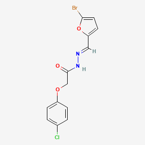 molecular formula C13H10BrClN2O3 B11563294 N'-[(E)-(5-bromofuran-2-yl)methylidene]-2-(4-chlorophenoxy)acetohydrazide 