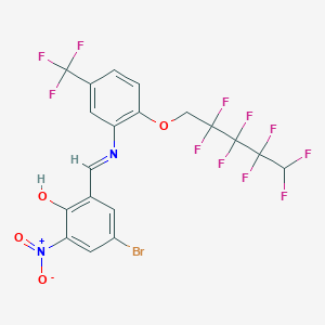 4-bromo-2-nitro-6-[(E)-({2-[(2,2,3,3,4,4,5,5-octafluoropentyl)oxy]-5-(trifluoromethyl)phenyl}imino)methyl]phenol