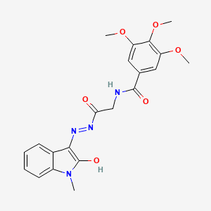 3,4,5-Trimethoxy-N-({N'-[(3E)-1-methyl-2-oxo-2,3-dihydro-1H-indol-3-ylidene]hydrazinecarbonyl}methyl)benzamide