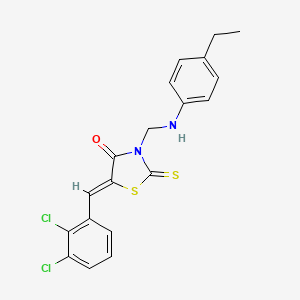 (5Z)-5-(2,3-dichlorobenzylidene)-3-{[(4-ethylphenyl)amino]methyl}-2-thioxo-1,3-thiazolidin-4-one