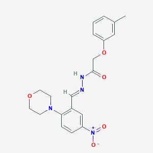 molecular formula C20H22N4O5 B11563326 2-(3-Methylphenoxy)-N'-[(E)-[2-(morpholin-4-YL)-5-nitrophenyl]methylidene]acetohydrazide 