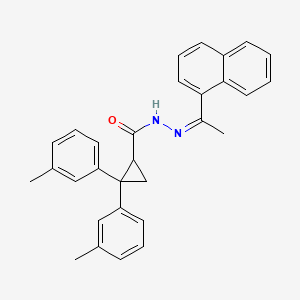 molecular formula C30H28N2O B11563390 2,2-bis(3-methylphenyl)-N'-[(1Z)-1-(naphthalen-1-yl)ethylidene]cyclopropanecarbohydrazide 