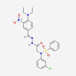 molecular formula C25H26ClN5O5S B11563393 N-(3-Chlorophenyl)-N-({N'-[(E)-[4-(diethylamino)-3-nitrophenyl]methylidene]hydrazinecarbonyl}methyl)benzenesulfonamide 