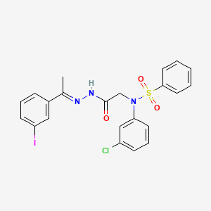 molecular formula C22H19ClIN3O3S B11563397 N-(3-Chlorophenyl)-N-({N'-[(1E)-1-(3-iodophenyl)ethylidene]hydrazinecarbonyl}methyl)benzenesulfonamide 