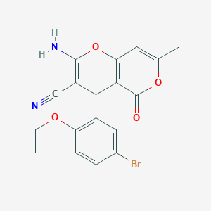 2-amino-4-(5-bromo-2-ethoxyphenyl)-7-methyl-5-oxo-4H,5H-pyrano[4,3-b]pyran-3-carbonitrile