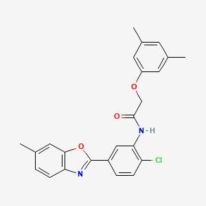 molecular formula C24H21ClN2O3 B11563414 N-[2-chloro-5-(6-methyl-1,3-benzoxazol-2-yl)phenyl]-2-(3,5-dimethylphenoxy)acetamide 