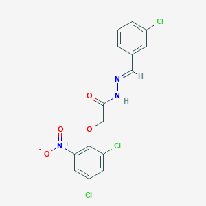 molecular formula C15H10Cl3N3O4 B11563426 N'-[(E)-(3-chlorophenyl)methylidene]-2-(2,4-dichloro-6-nitrophenoxy)acetohydrazide 